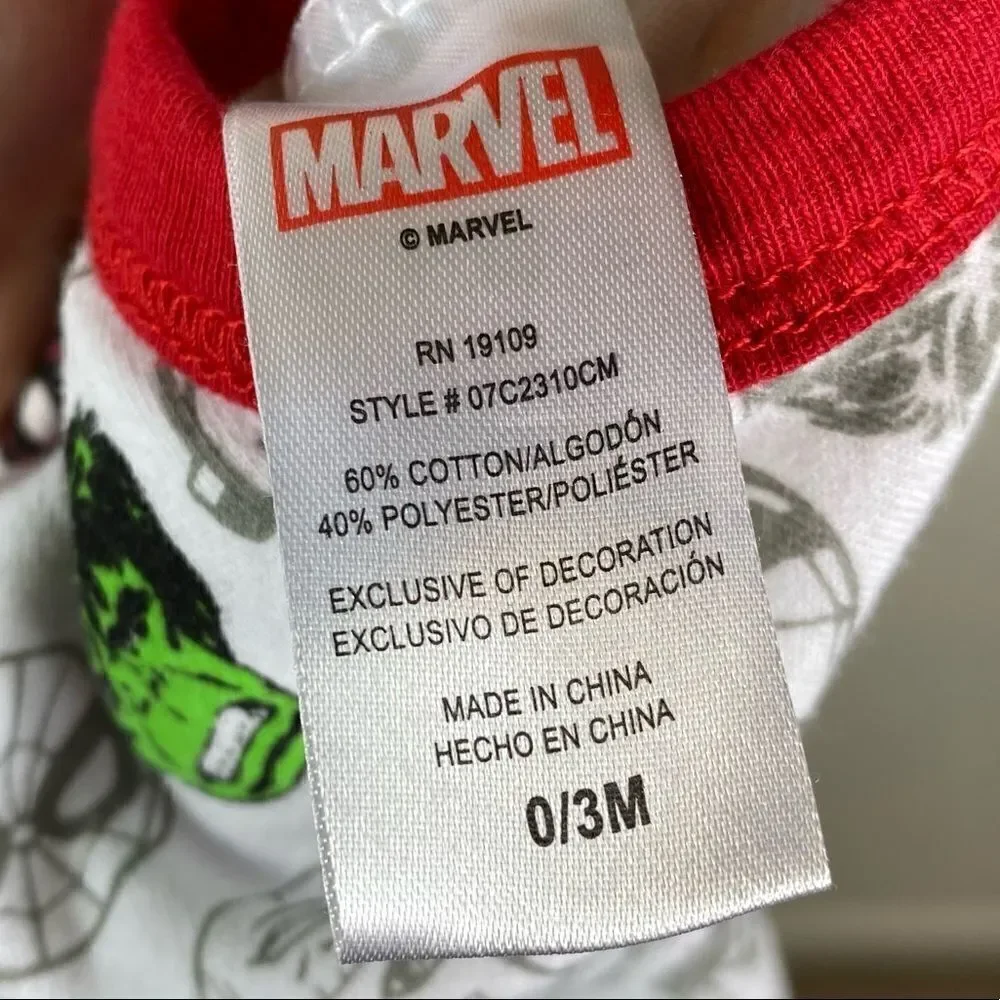 0-3M Marvel Avengers White Onesie